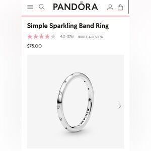 Pandora Sparkly Band Ring